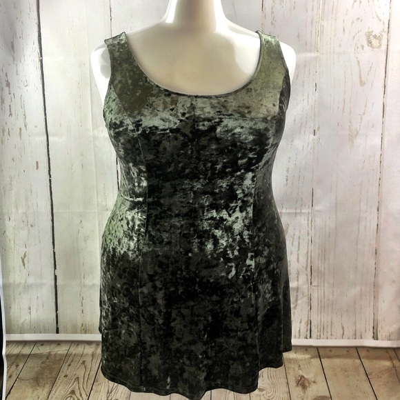 Forever 21 Dresses & Skirts - Plus Silver Sage Crushed Velvet Skater Dress